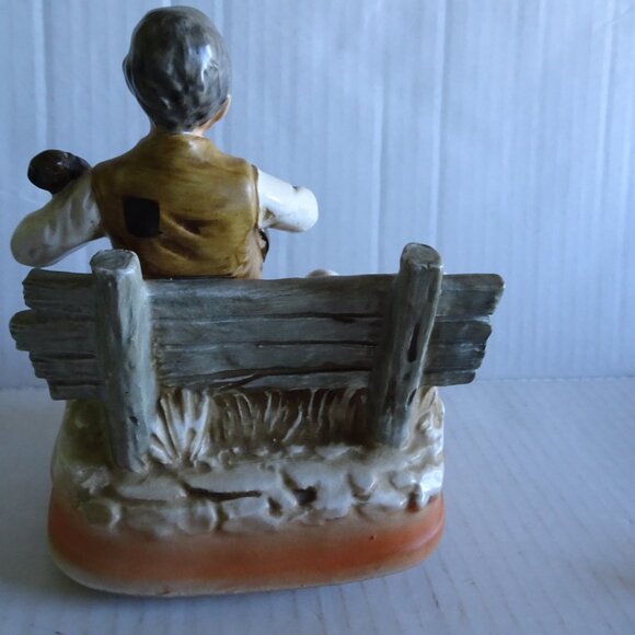 Music Figure - Beggar with his Dog - Vintage Sankyo - Japan- Porcelain - Picture 6 of 8
